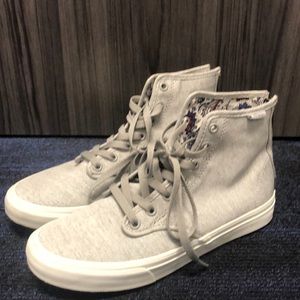 Gray Vans Hightops with Paisley inside